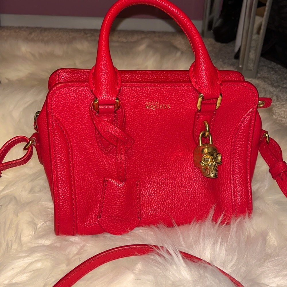Alexander McQueen - Pebbled Leather Mini Padlock Top Handle Bag